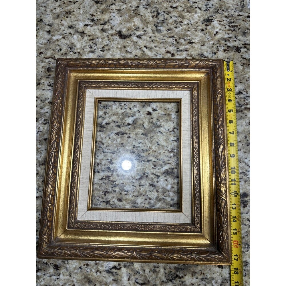 Ornate Gold Wodden Canvas Frame for 8x10 Canvas. Vintage Style. Real Wood.